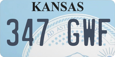 KS license plate 347GWF