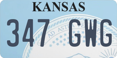 KS license plate 347GWG
