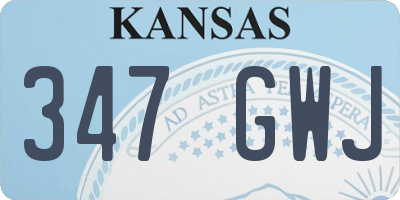 KS license plate 347GWJ