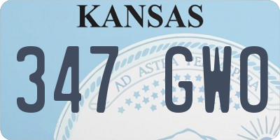 KS license plate 347GWO