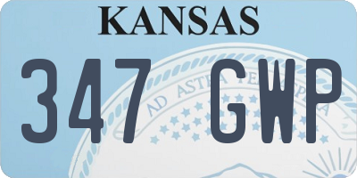 KS license plate 347GWP
