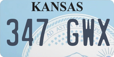 KS license plate 347GWX