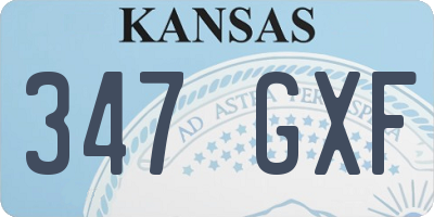 KS license plate 347GXF