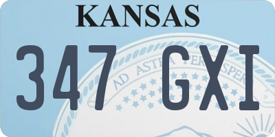 KS license plate 347GXI