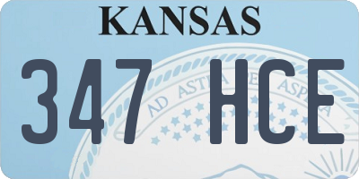 KS license plate 347HCE