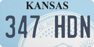 KS license plate 347HDN