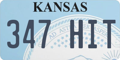 KS license plate 347HIT
