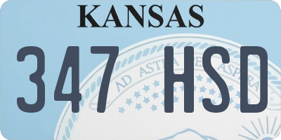 KS license plate 347HSD