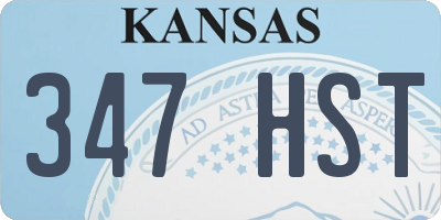 KS license plate 347HST