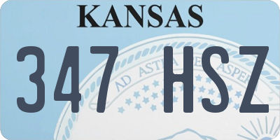 KS license plate 347HSZ