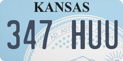KS license plate 347HUU
