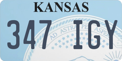 KS license plate 347IGY