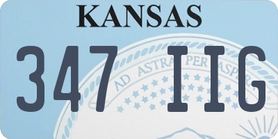 KS license plate 347IIG
