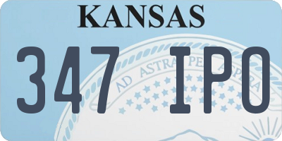KS license plate 347IPO