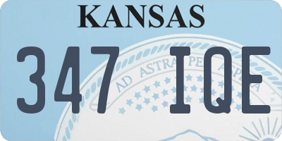 KS license plate 347IQE