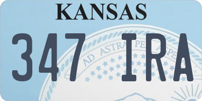 KS license plate 347IRA