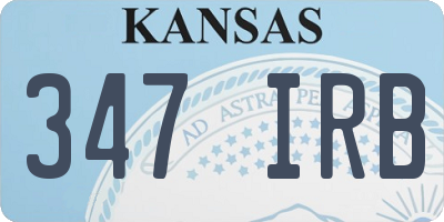 KS license plate 347IRB