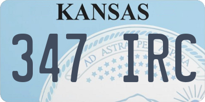 KS license plate 347IRC