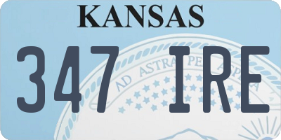 KS license plate 347IRE