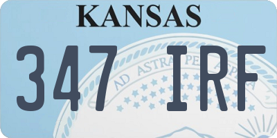 KS license plate 347IRF