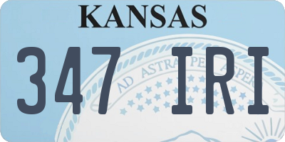 KS license plate 347IRI