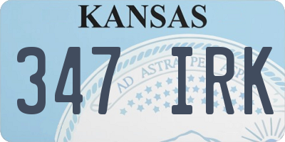 KS license plate 347IRK