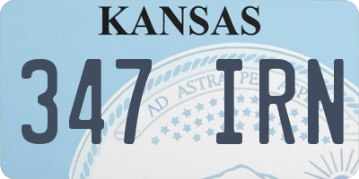 KS license plate 347IRN