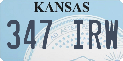 KS license plate 347IRW