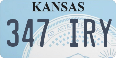 KS license plate 347IRY