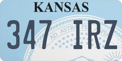 KS license plate 347IRZ