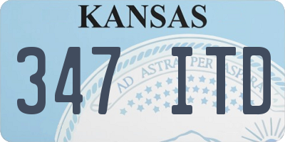 KS license plate 347ITD
