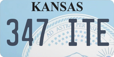 KS license plate 347ITE
