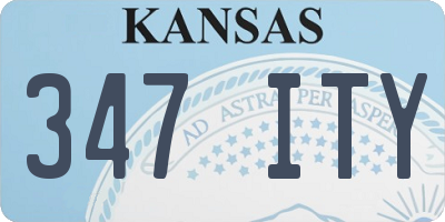 KS license plate 347ITY