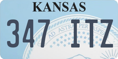 KS license plate 347ITZ
