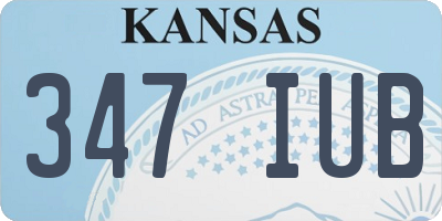 KS license plate 347IUB