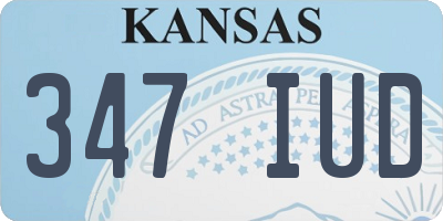 KS license plate 347IUD
