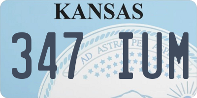 KS license plate 347IUM