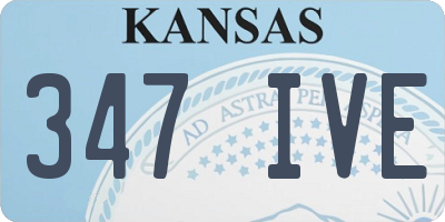 KS license plate 347IVE