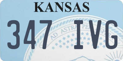 KS license plate 347IVG