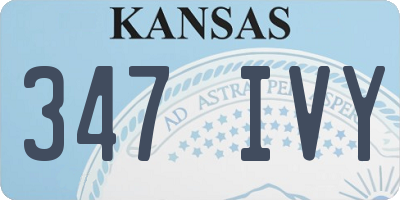 KS license plate 347IVY