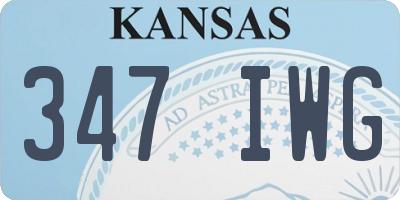 KS license plate 347IWG