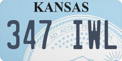 KS license plate 347IWL