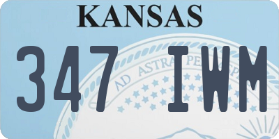 KS license plate 347IWM