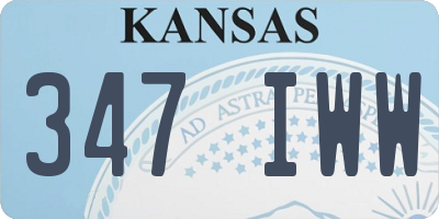 KS license plate 347IWW