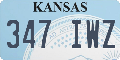 KS license plate 347IWZ