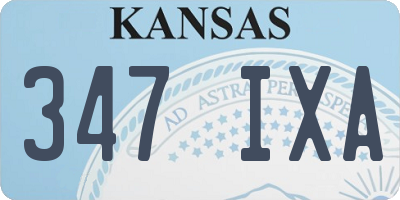 KS license plate 347IXA