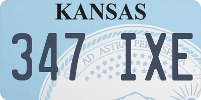 KS license plate 347IXE
