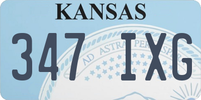 KS license plate 347IXG