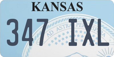 KS license plate 347IXL