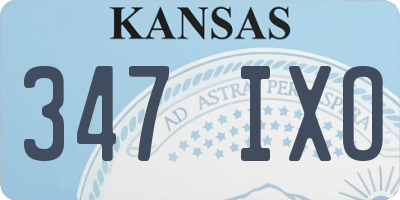 KS license plate 347IXO
